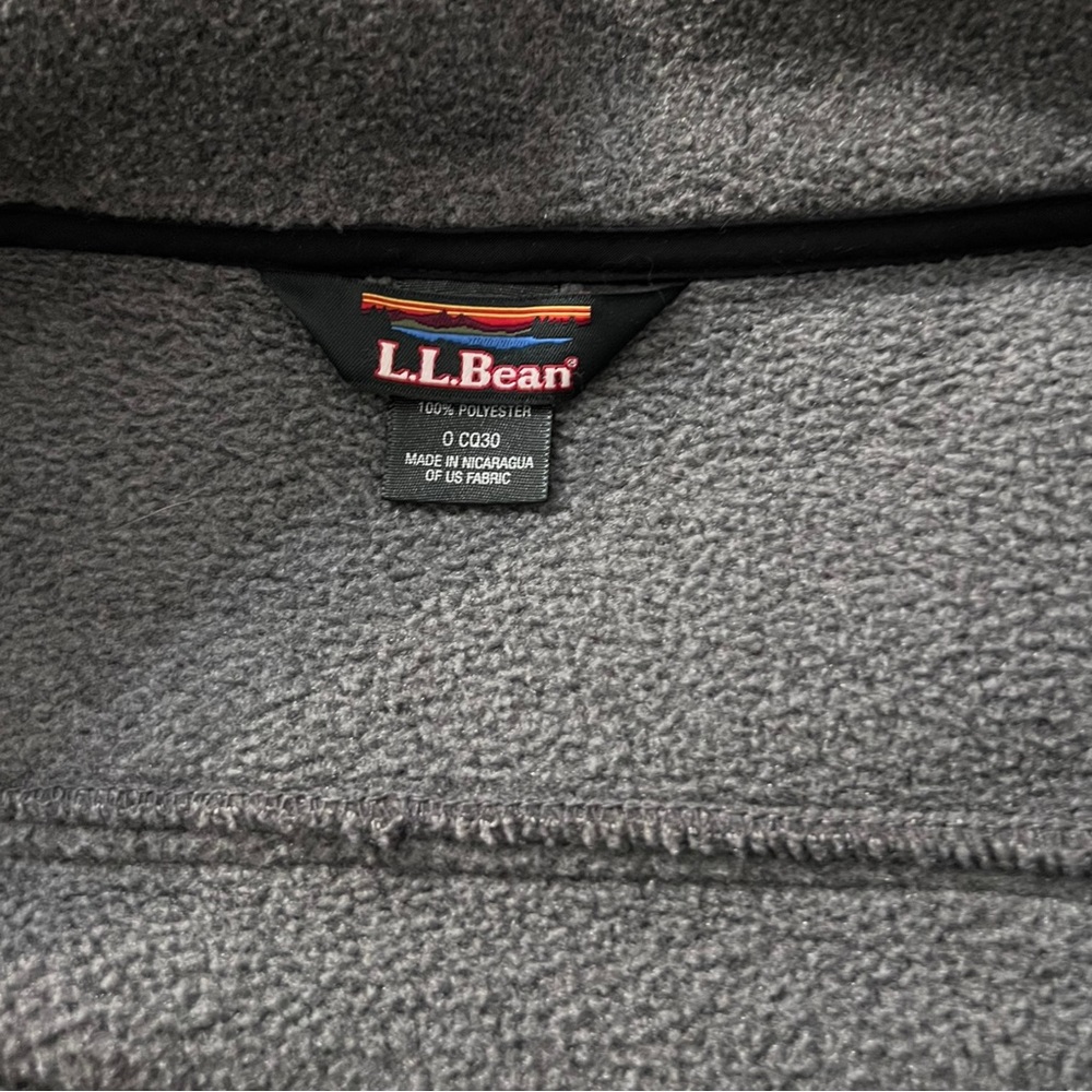 L.L. Bean Fleece Jacket Slightly Fitted Gray Full Zip Polyester Large - Picture 5 of 7